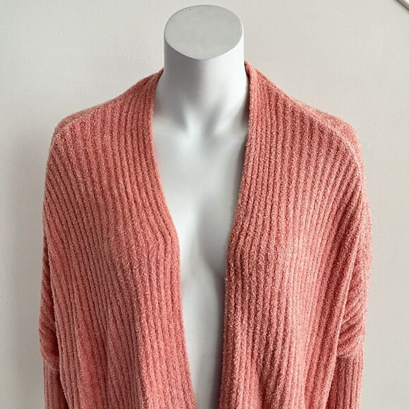 Barefoot Dreams Cardigan Ribbed Cozychic Lite Coral S - Picture 10 of 12